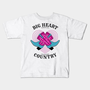 Big Heart Country with Colorful Cowgirl Boots Kids T-Shirt